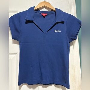 Guess Women's Navy Short Sleeve Polo